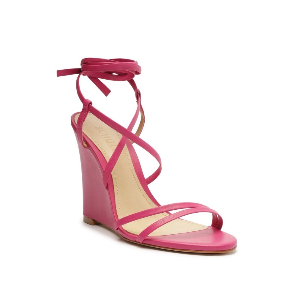 SCHUTZ Hot Pink Strappy Wedge Sandals - Picture 3 of 11